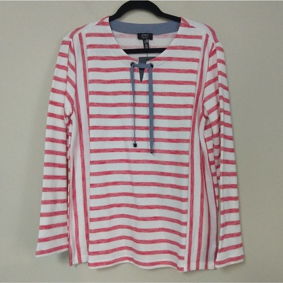 Jones NY French Terry Pullover Sweatshirt Top - Picture 1 of 10